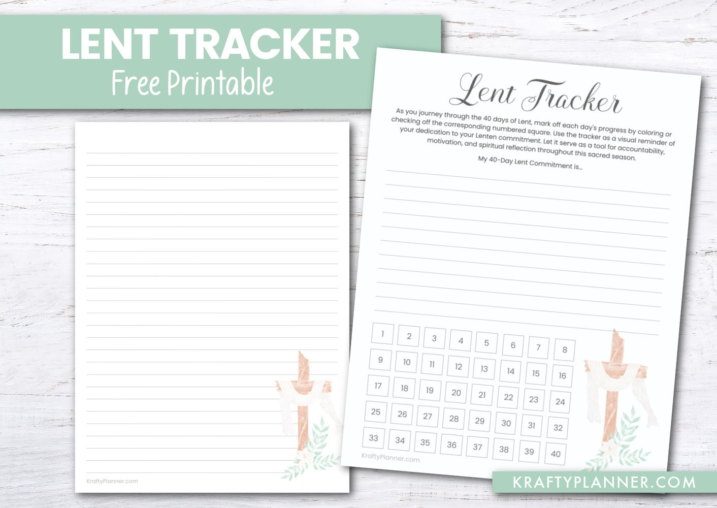 Free Printable Lent Tracker And Journal Page — Krafty Planner intended for Lent 2025 Calendar Printable