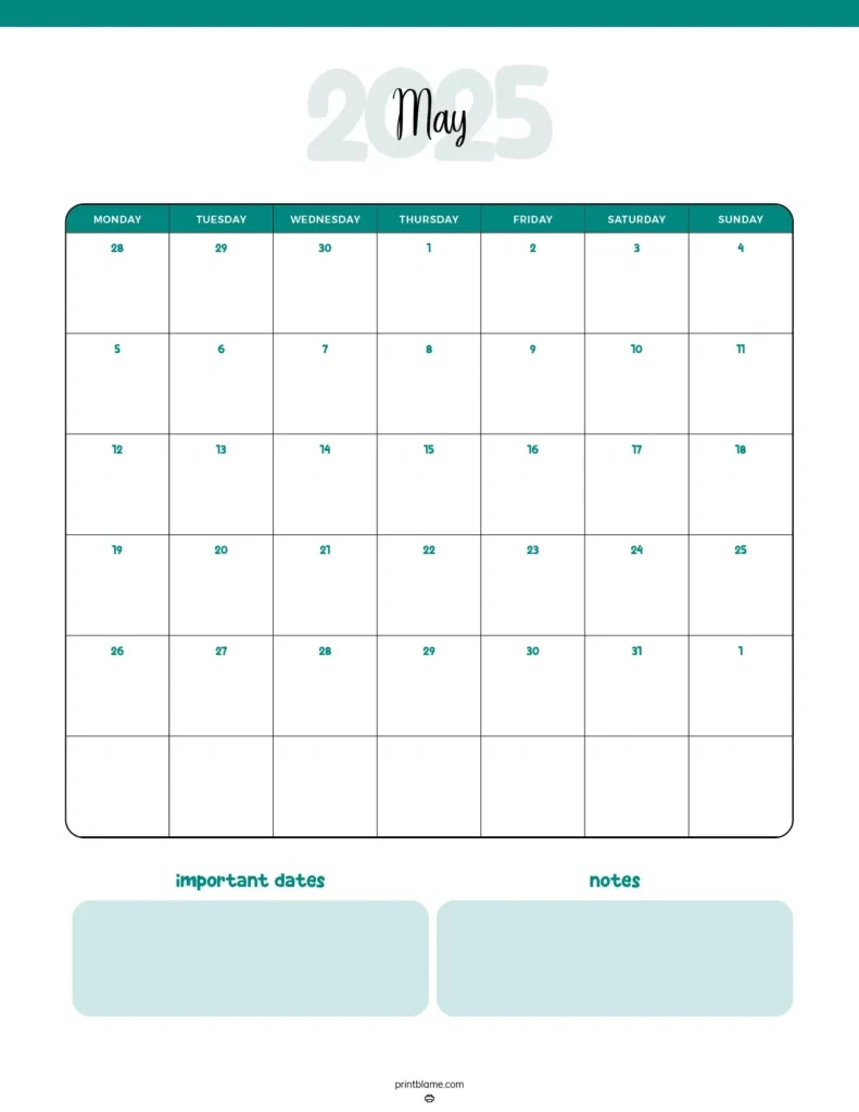 Free Printable May 2025 Calendar - 40+ Free Pdf Calendars intended for Fitness Calendar 2025 Printable