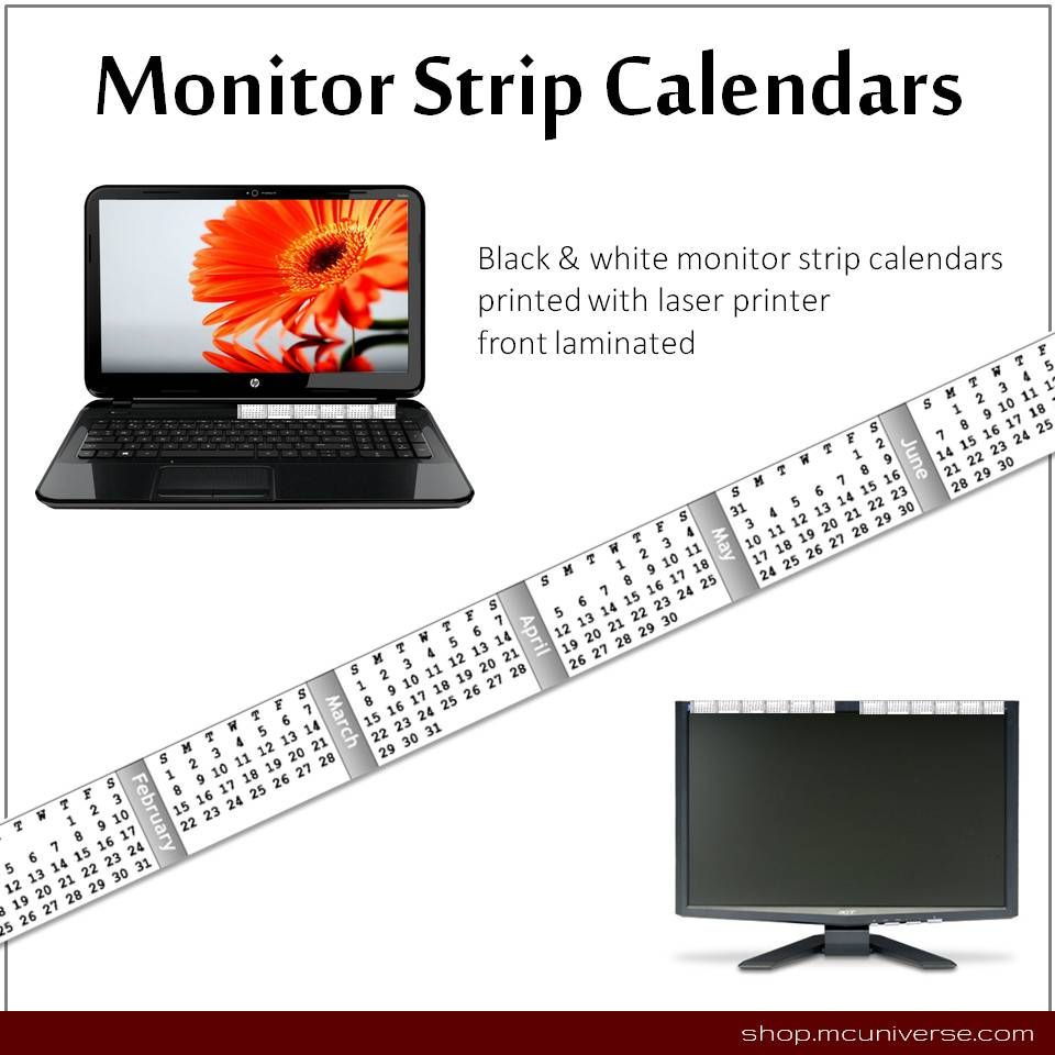 Free Printable Monitor Calendar Strips within Free Printable Monitor Calendar Strips 2025