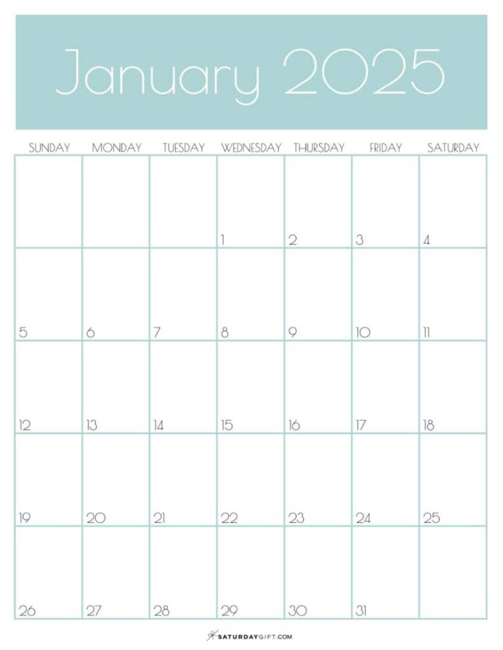 January 2025 Calendar Printable Vertical