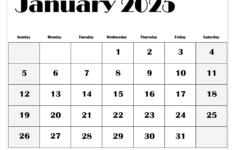 January 2025 Calendar Printable Pdf Template With Holidays for Blank January Calendar 2025 Printable