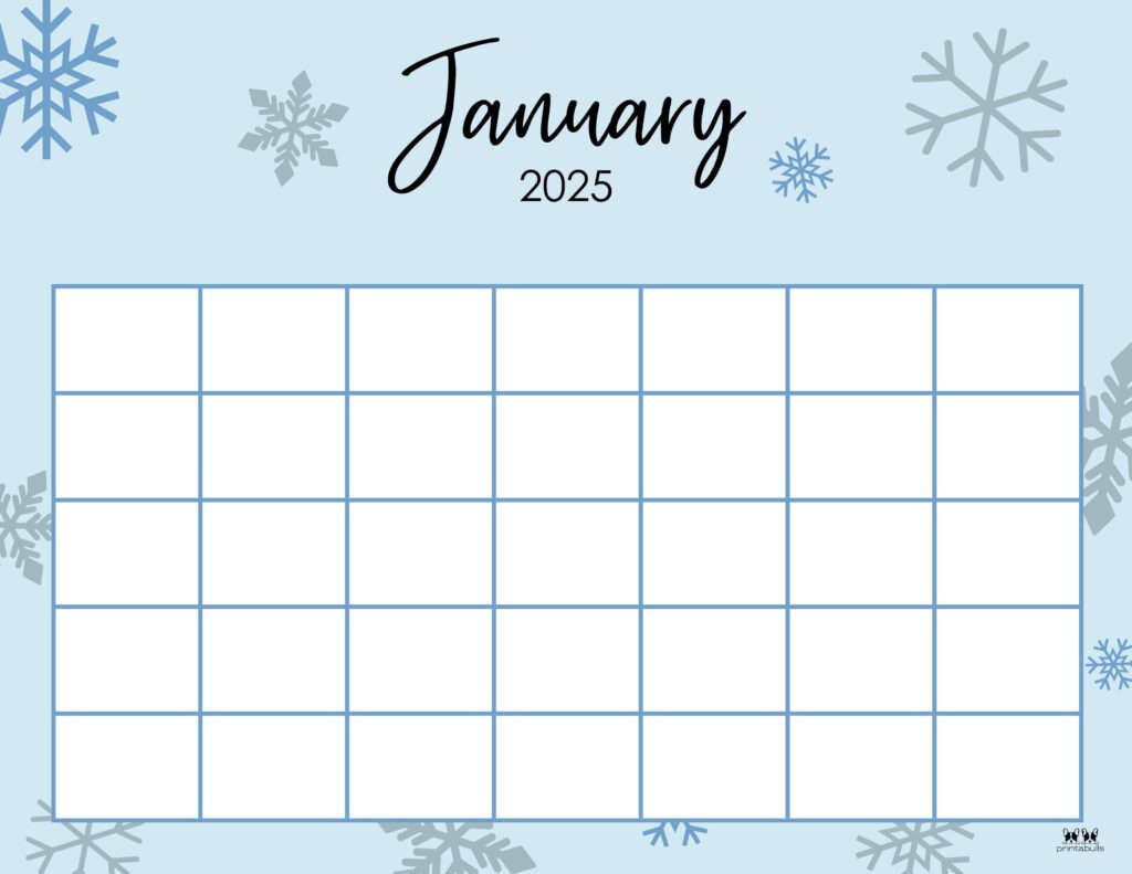 January 2025 Calendars - 107 Free Printables | Printabulls inside January 2025 Printable Calendar Free