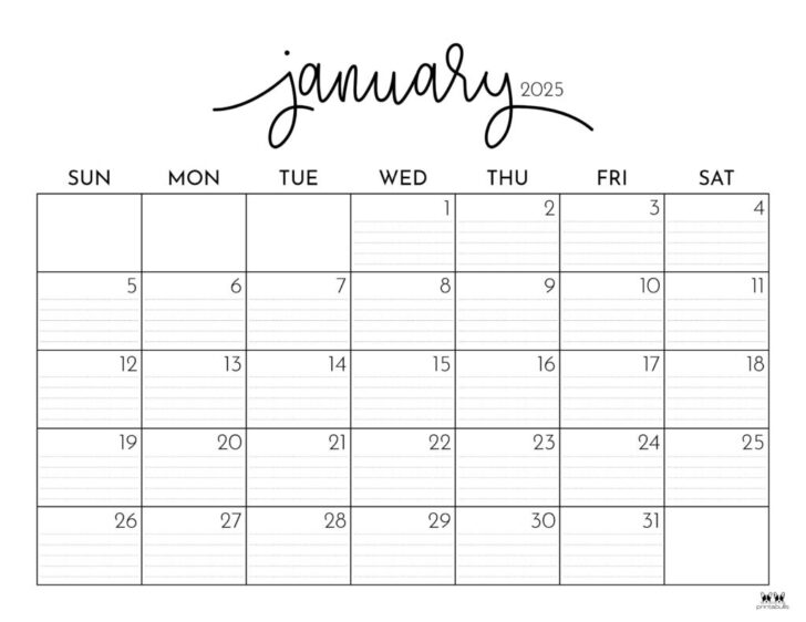 Free Printable Lined Calendar 2025