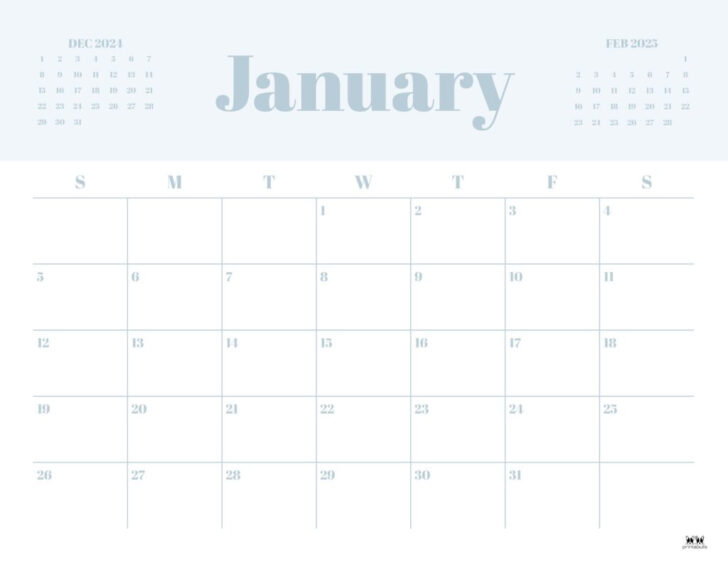 Printable Calendar by Month 2025