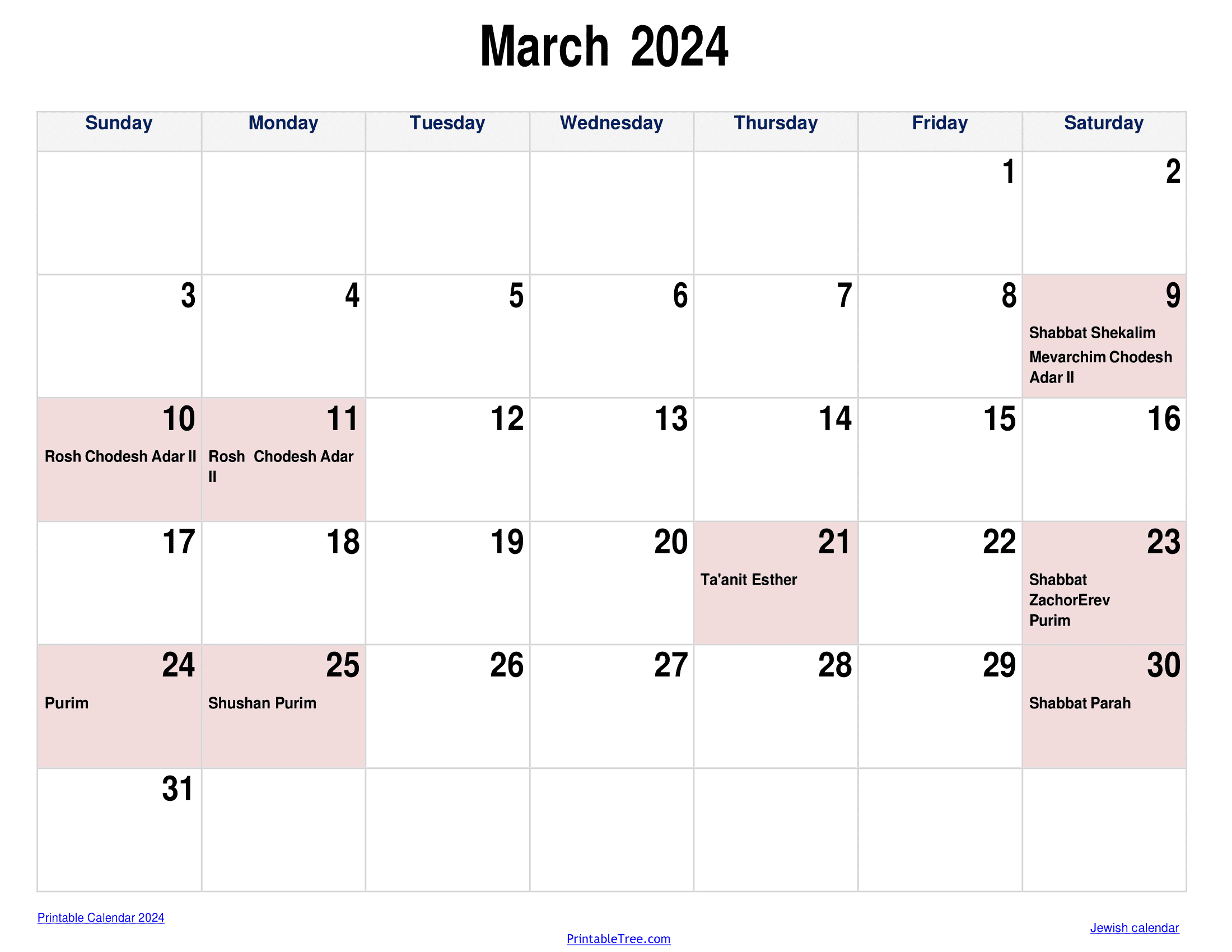 Jewish Calendar 2024, 2025 Pdf Templates With Jewish Holidays Lists for Jewish Calendar 2025 With Holidays Printable Free