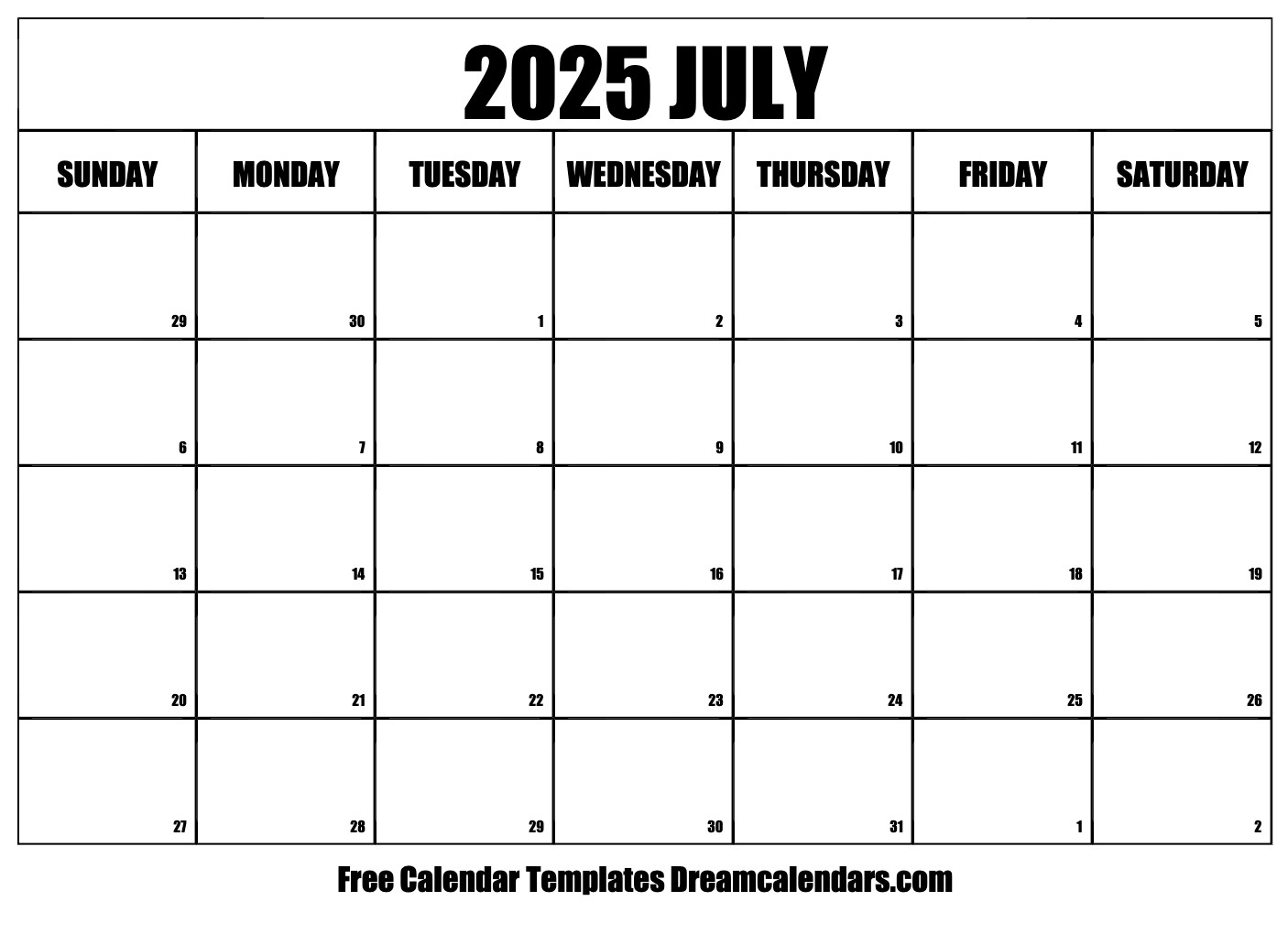 July 2025 Calendar - Free Printable With Holidays And Observances in Printable Calendar July 2025 Through June 2025