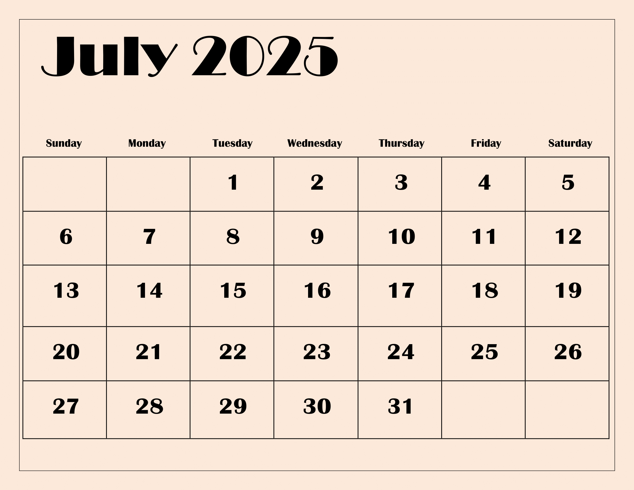 July 2025 Calendar Printable Pdf Template With Holidays for Printable Calendar July and August 2025