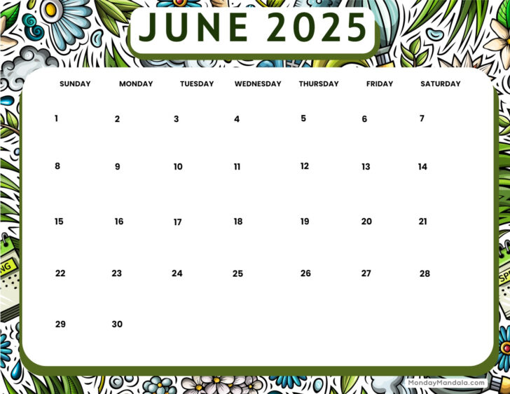 Spring 2025 Calendar Printable