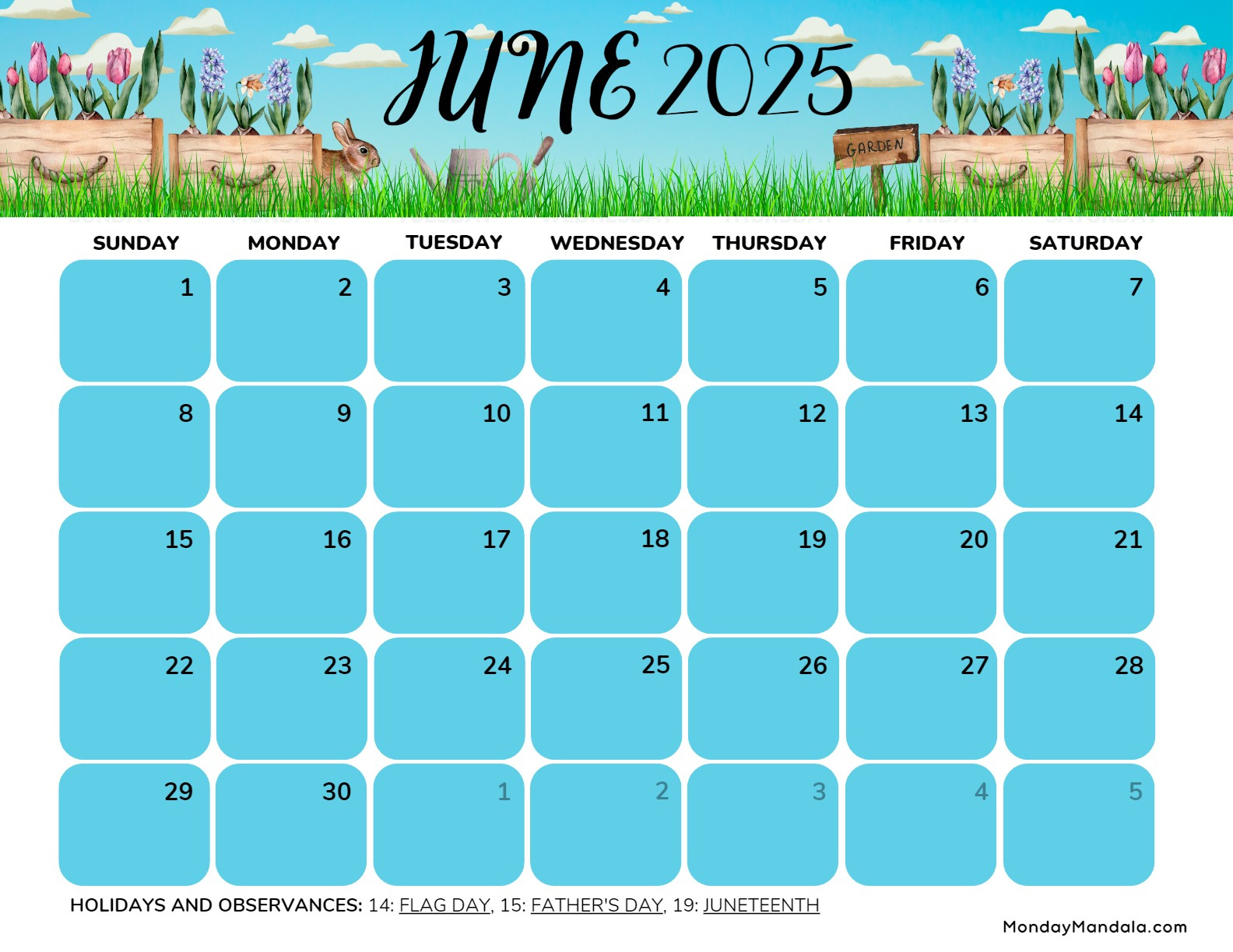 June 2025 Calendar (52 Free Pdf Printables) intended for June 2025 Calendar Free Printable