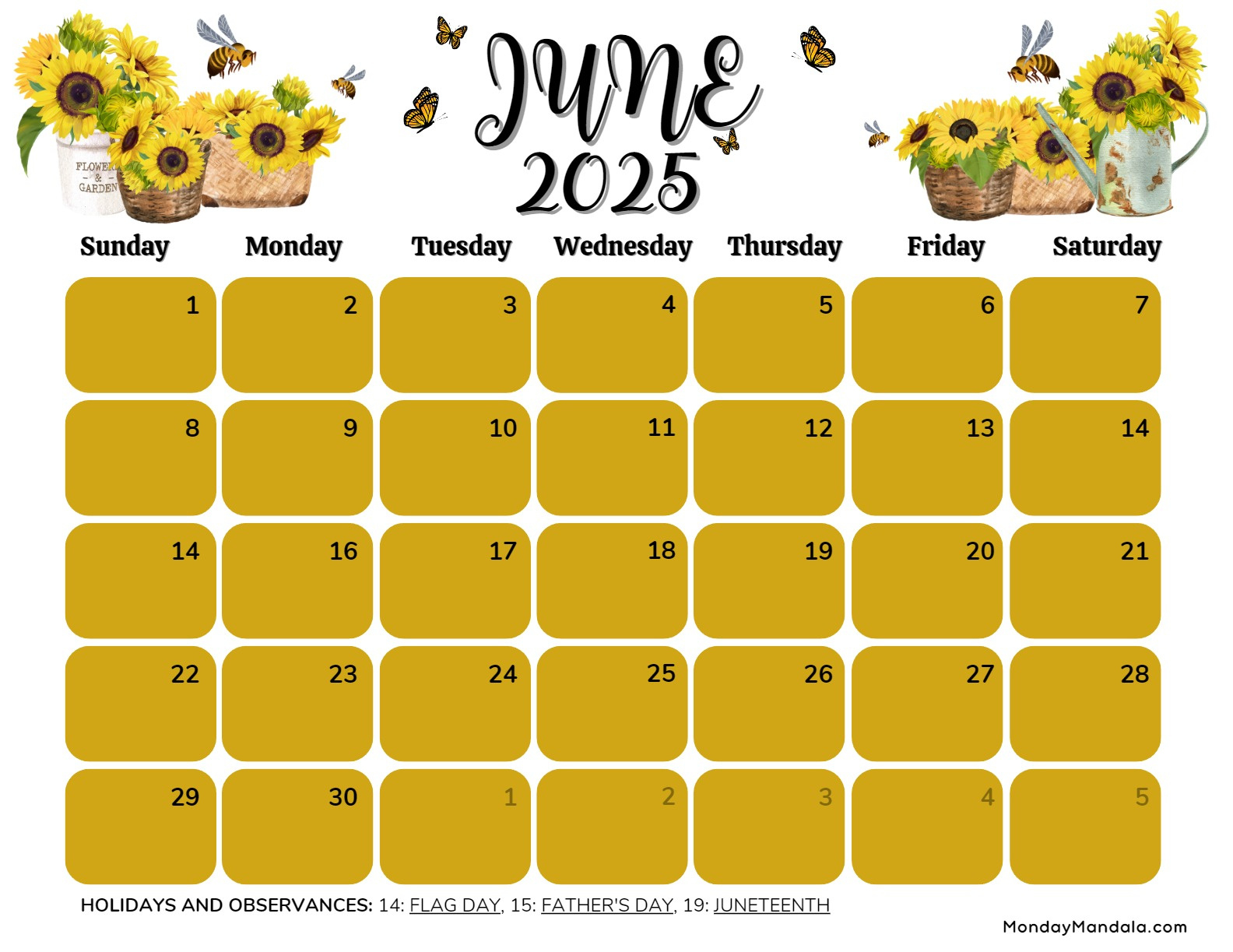 June 2025 Calendar (52 Free Pdf Printables) regarding Free June 2025 Printable Calendar