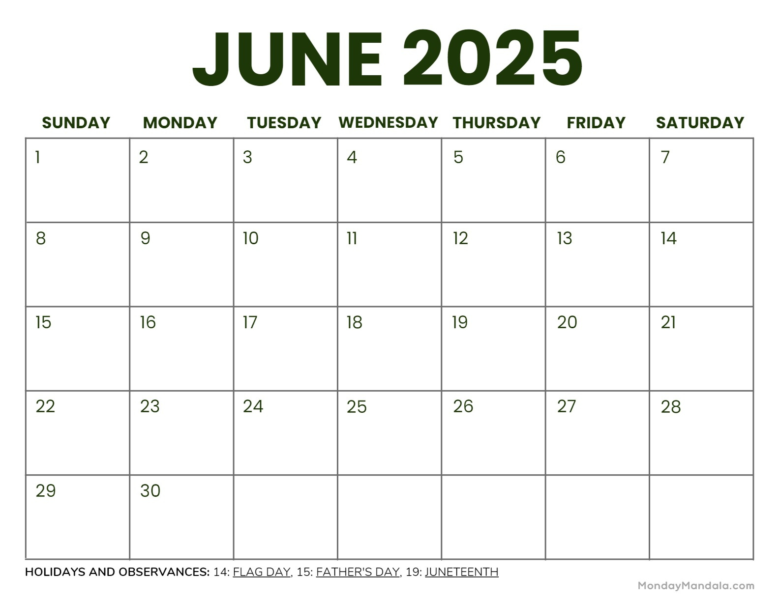 June 2025 Calendar (52 Free Pdf Printables) within June Printable Calendar 2025 Free