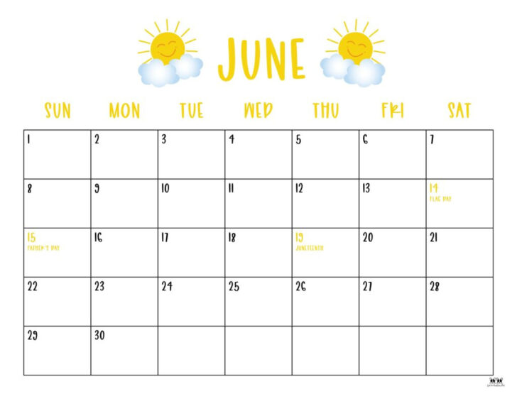 June Printable Calendar 2025 Free June Printable Calendar 2025 Free