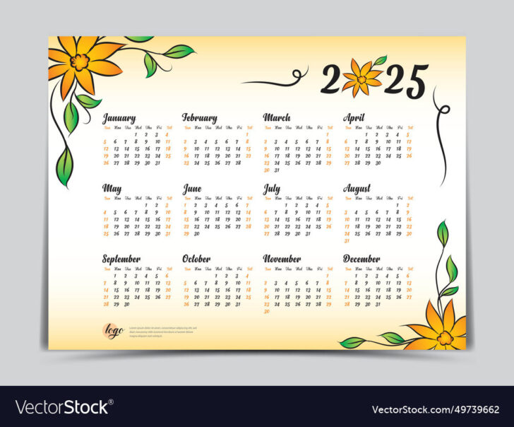 2025 Floral Calendar Printable