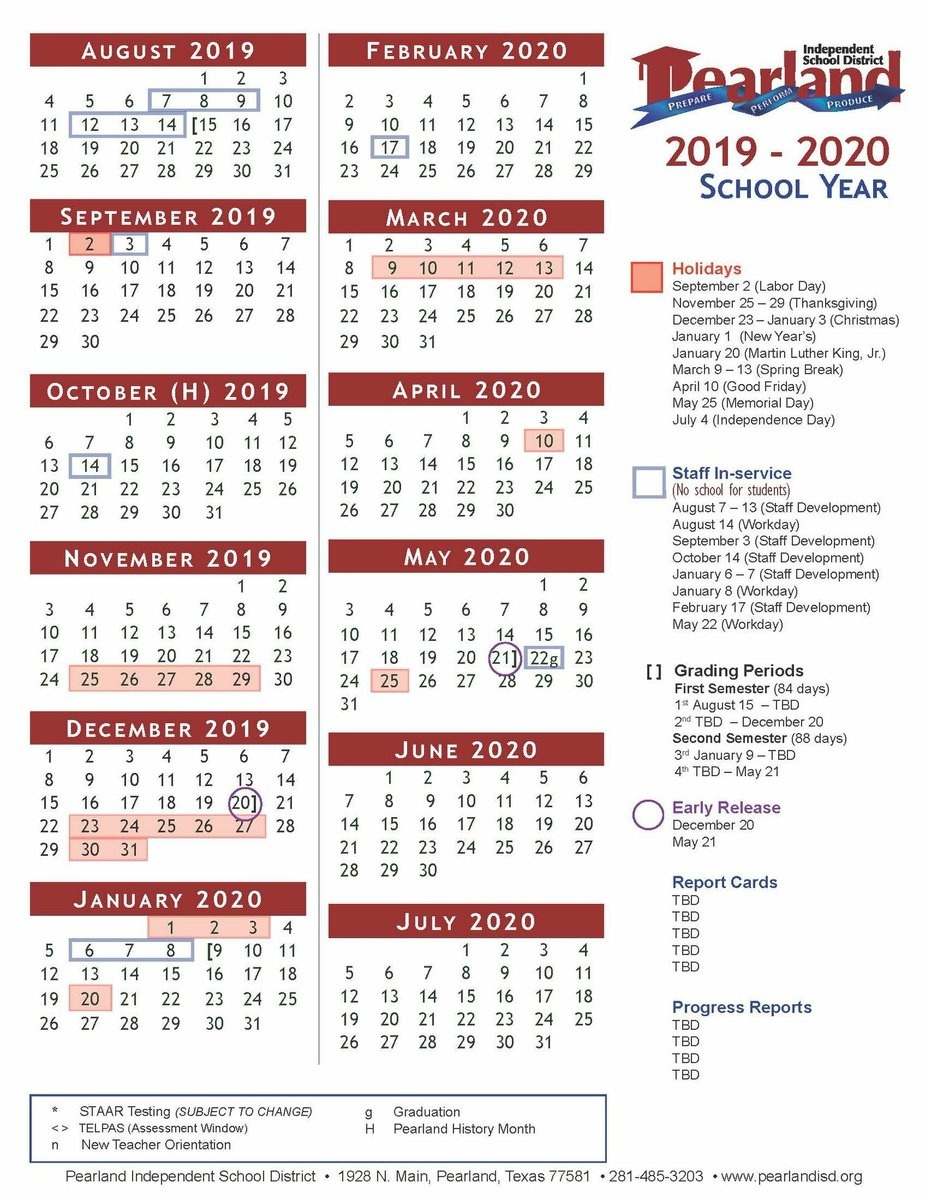 Katy Isd Calendar 24-25 intended for Pearland Isd Calendar 2024 - 2025 Printable