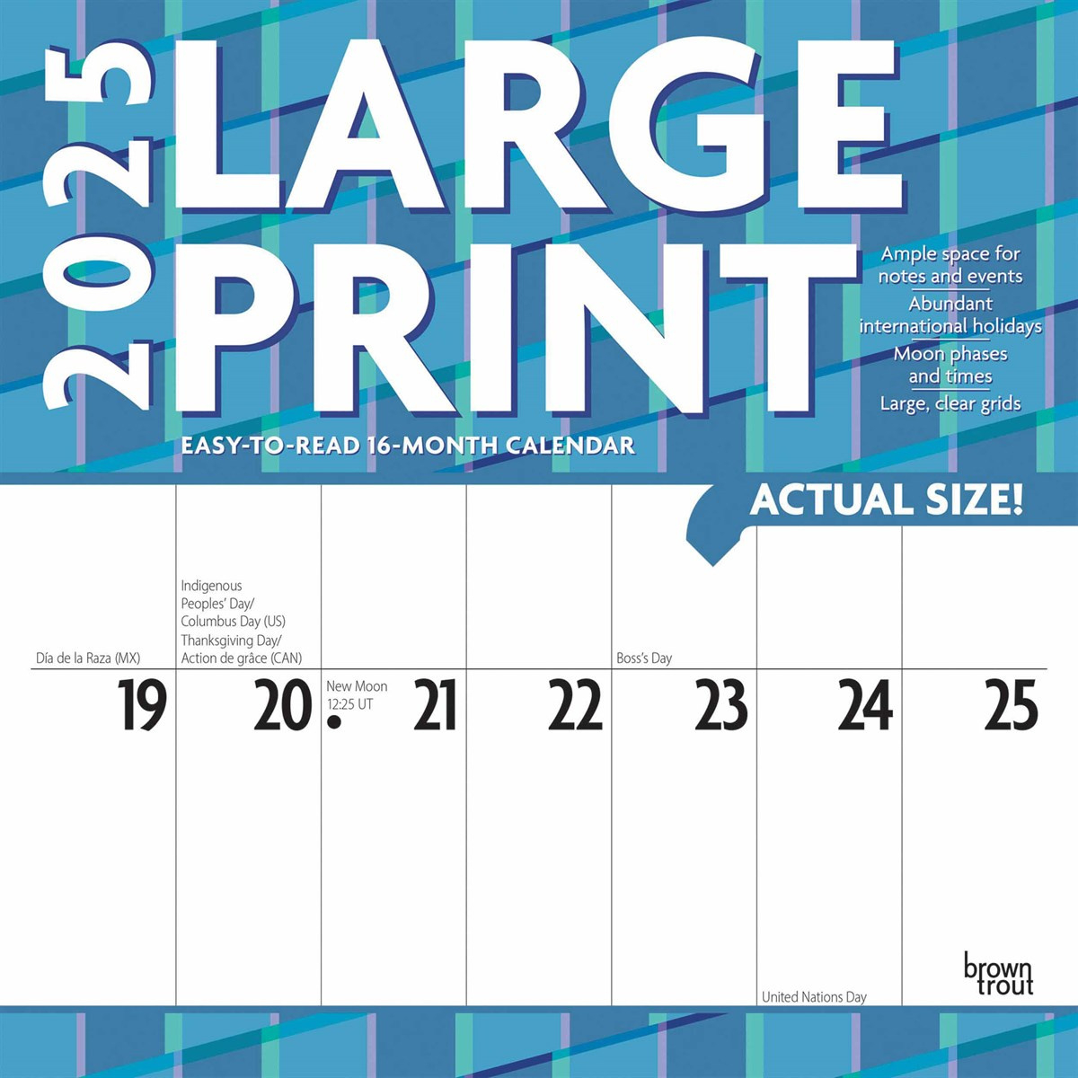 Large Print Calendar 2025 with regard to Large Print Calendar 2025 Printable