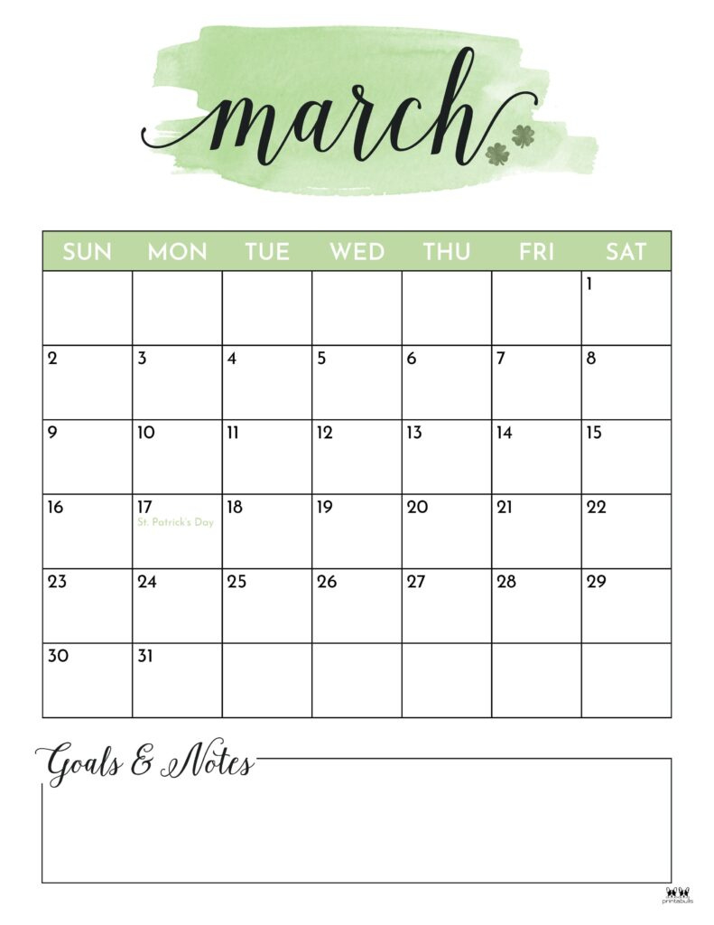 March 2025 Calendars - 107 Free Printables | Printabulls in Cute March 2025 Calendar Printable