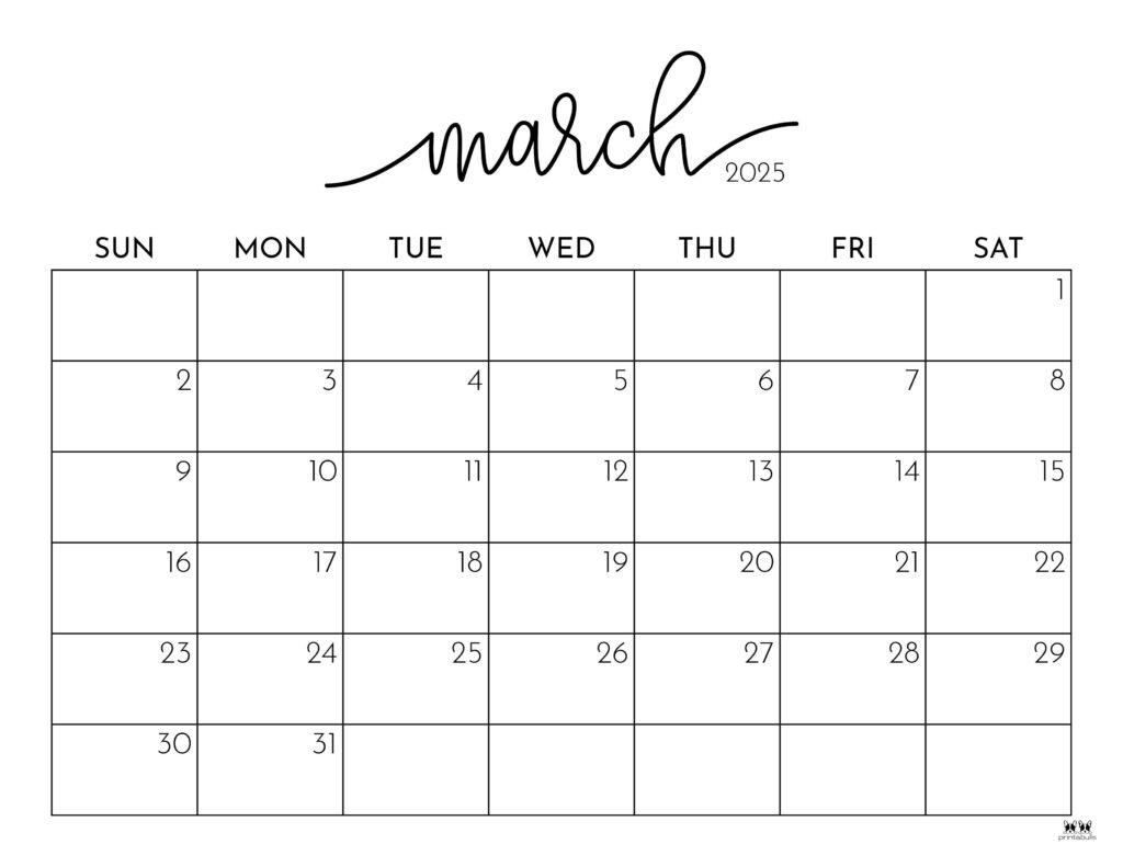 March 2025 Calendars - 107 Free Printables | Printabulls throughout Printable February and March 2025 Calendar