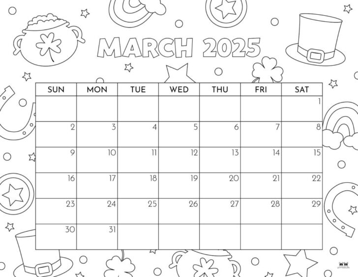 March Calendar 2025 Free Printable