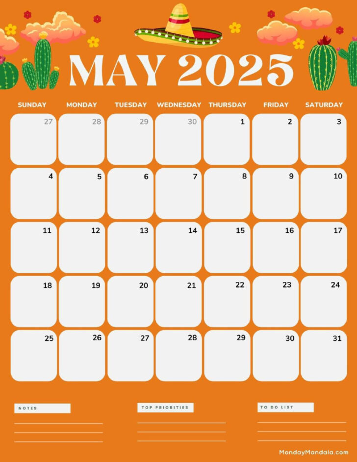 May 2025 Calendar Printable Vertical