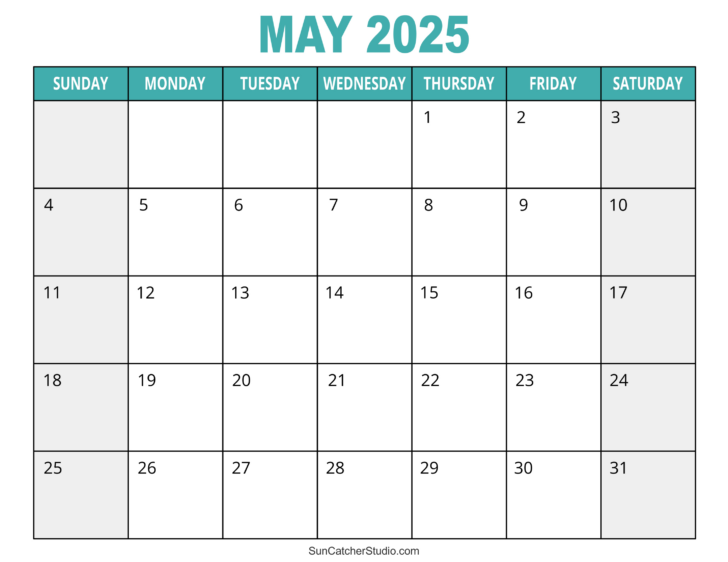 Calendar 2025 Printable Monthly