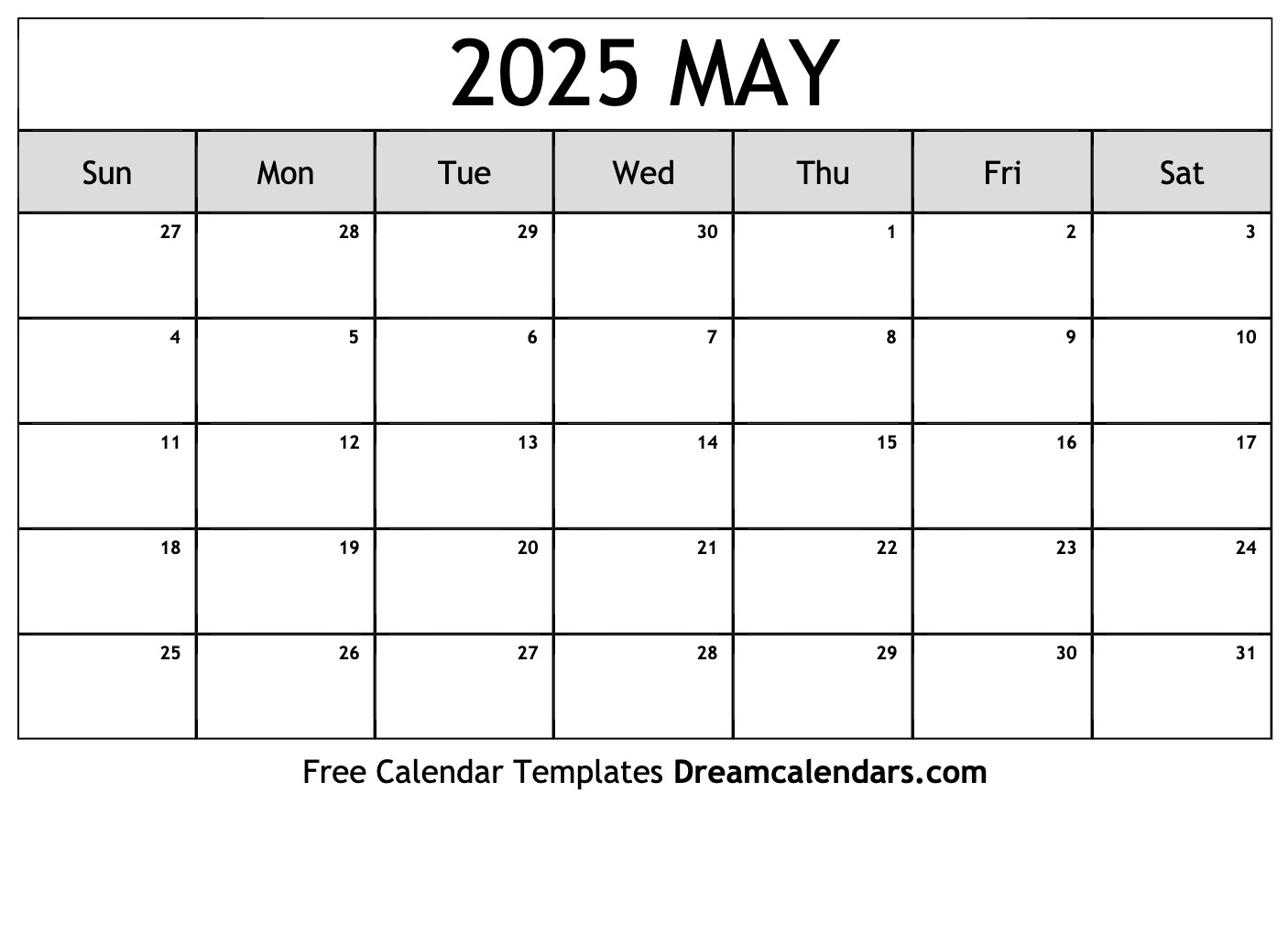 May 2025 Calendar - Free Printable With Holidays And Observances intended for 2025 May Calendar Printable