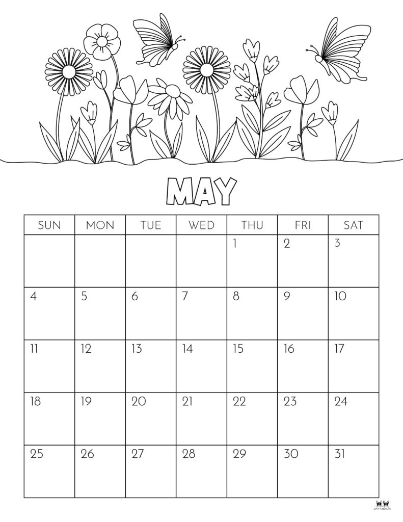 May 2025 Calendars - 107 Free Printables | Printabulls for Calendar May 2025 Printable