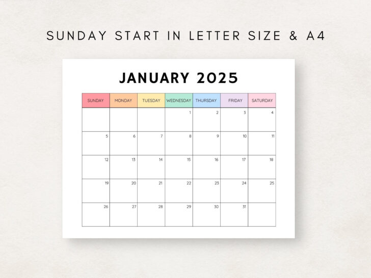 2025 Calendar Monthly Printable 2025 Calendar Monthly Printable