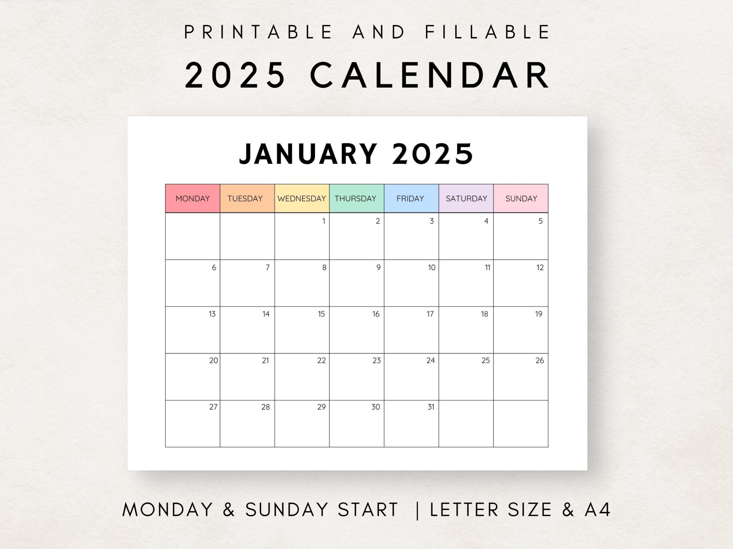 Monatskalender 2025, Kalender 2025 Zum Ausdrucken, Kalender 2025 with regard to Fillable Printable Calendar 2025