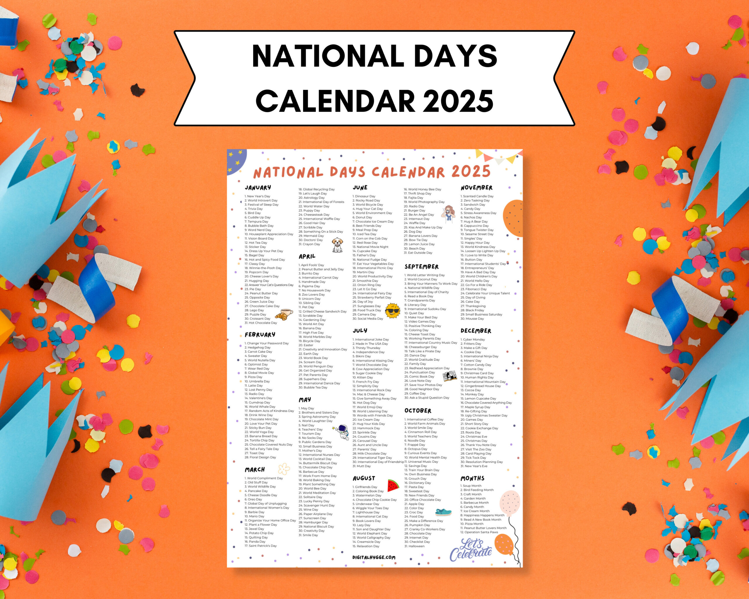 National Days Calendar Printable 2025 National Holidays Calendar pertaining to National Day Calendar 2025 Printable Free Download