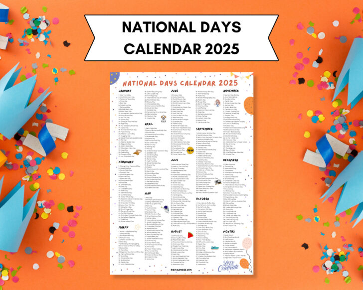 National Day Calendar 2025 Printable Free