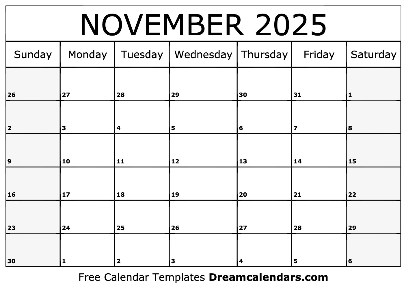 November 2025 Calendar - Free Printable With Holidays And Observances in November Printable Calendar 2025