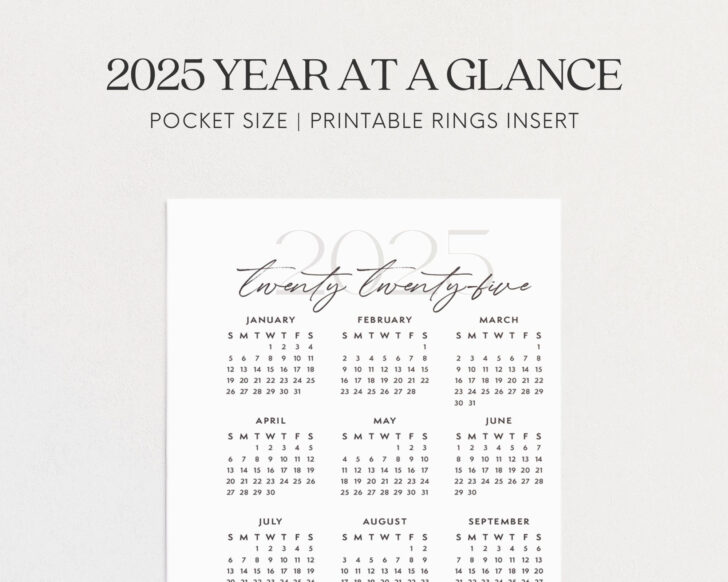 2025 Pocket Calendar Printable