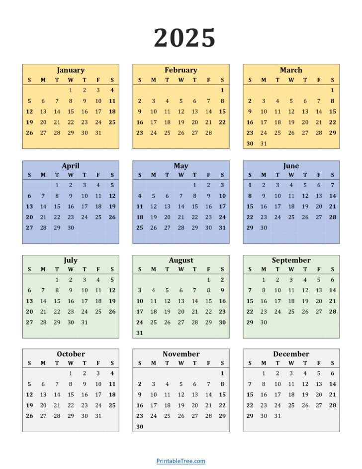 2025 Printable Calendar One Page Free