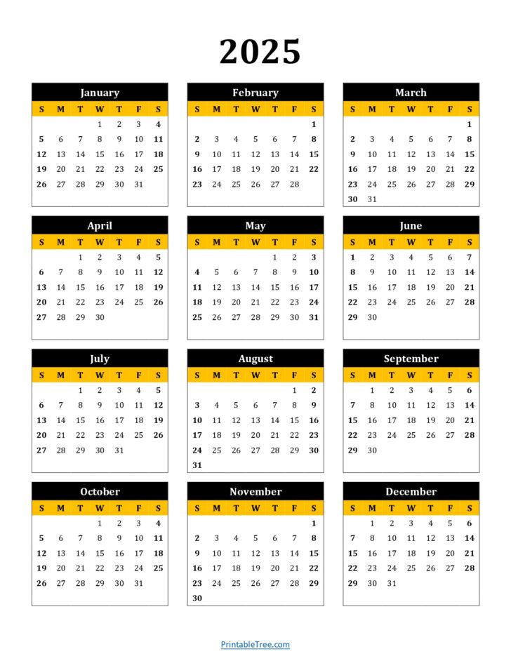 2025 Calendar Portrait Printable