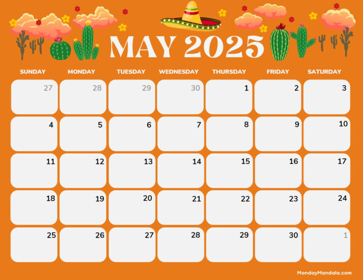 August 2025 May 2025 Calendar Printable