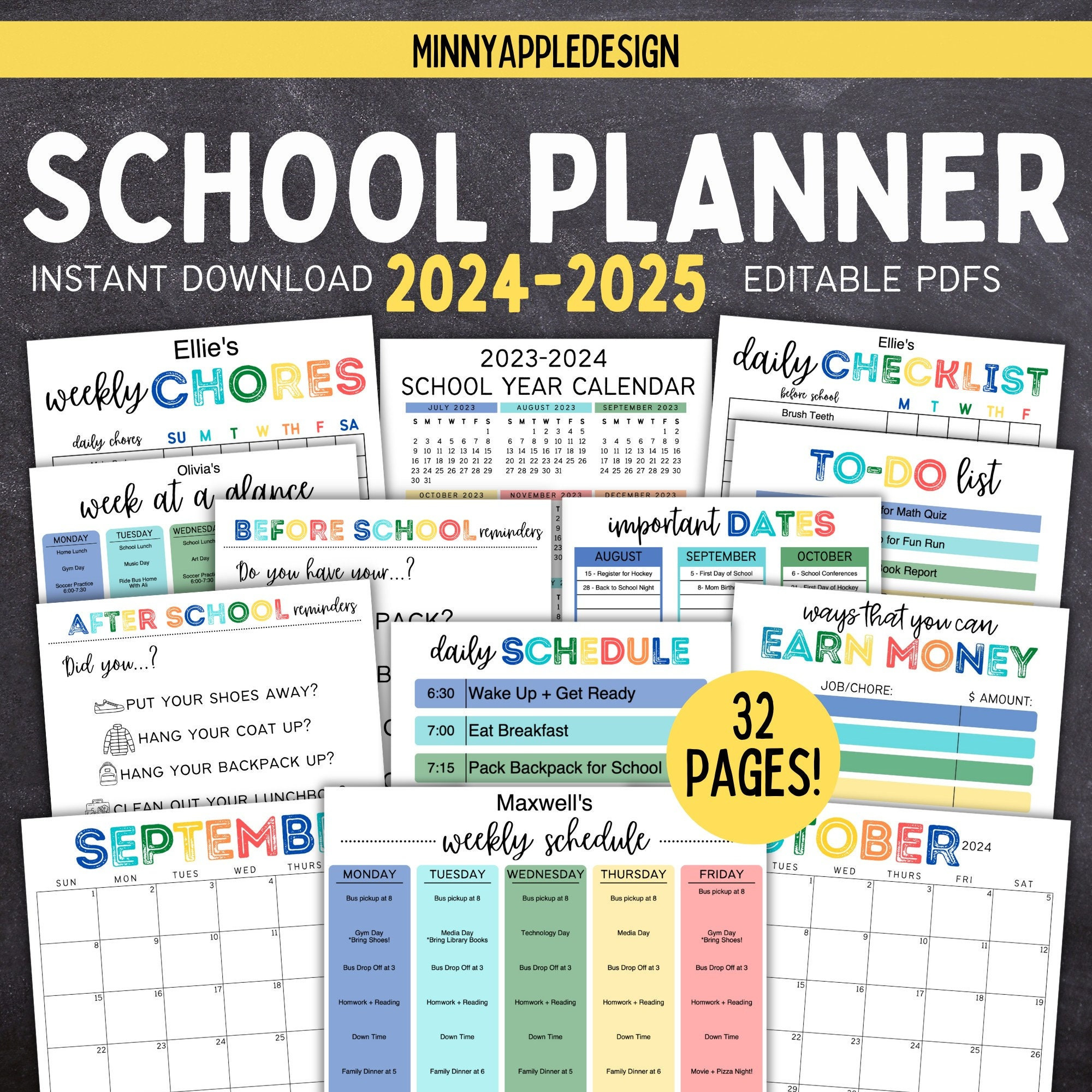 Printable Editable 2024-2025 School Planner School Calendar School with regard to Ball State Calendar 2024 - 2025 Printable