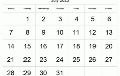 Printable July 2025 Calendar – Big Dates within July Printable Calendar 2025