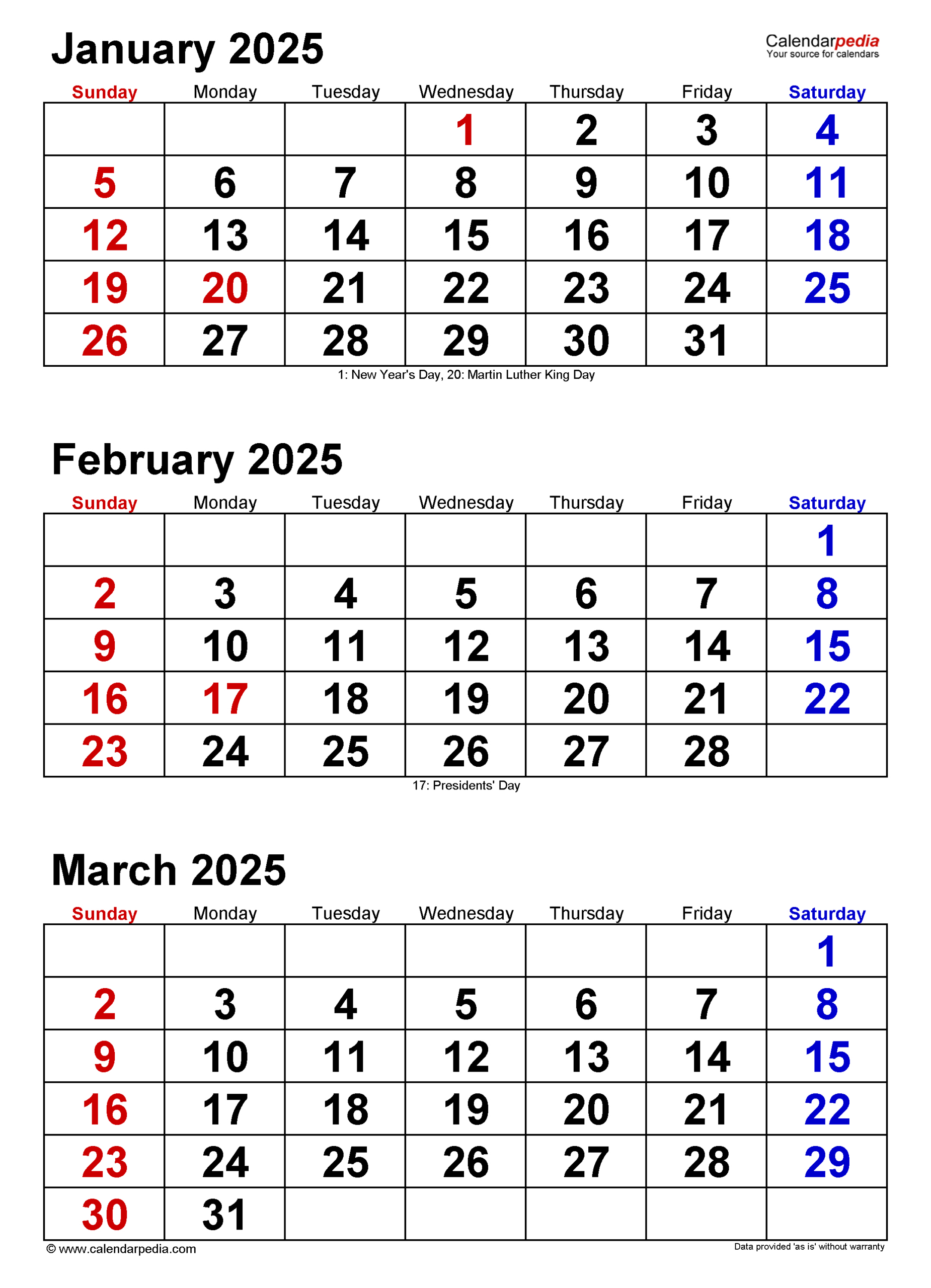 Quarterly Calendars 2025 - Free Printable Word Templates for 2025 Calendar Quarterly Printable