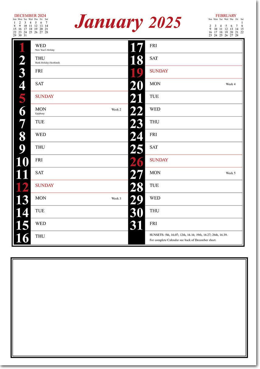 Red &amp;amp; Black Memo Postal Saver Calendar 2025 - Rose Calendars throughout Postal Calendar 2025 Printable