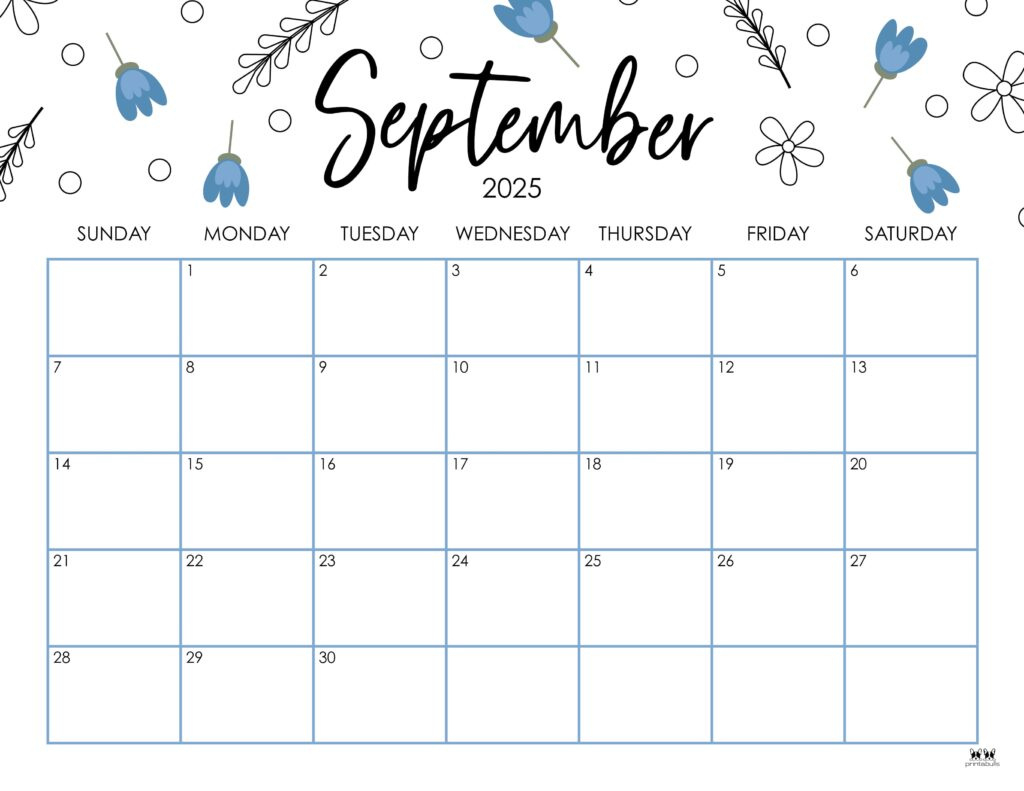 September 2025 Calendars - 107 Free Printables | Printabulls in Calendar Printable September 2025