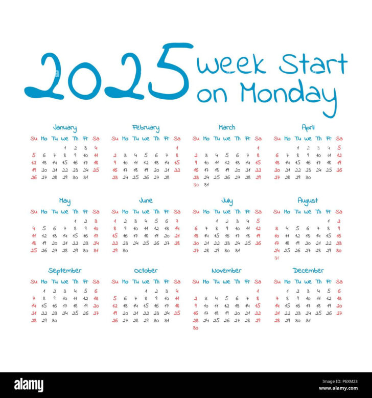 Printable 2025 Calendar Monday Start