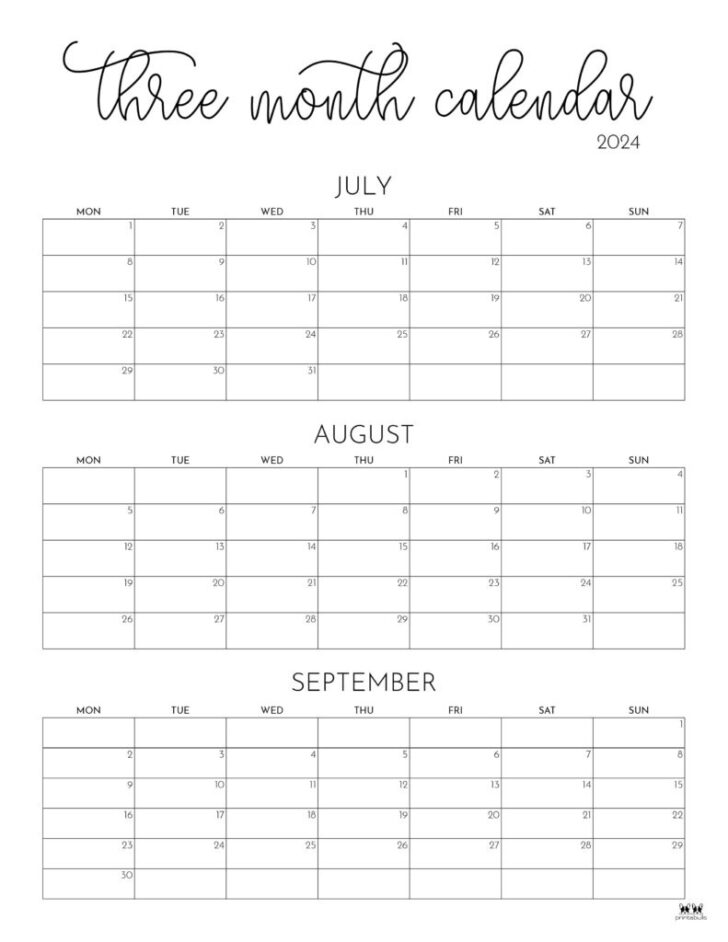 2025 Calendar Printable 3 Months Per Page