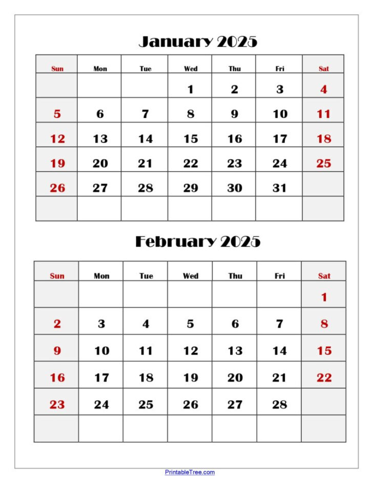 Free Printable Calendar 2025 2 Months Per Page