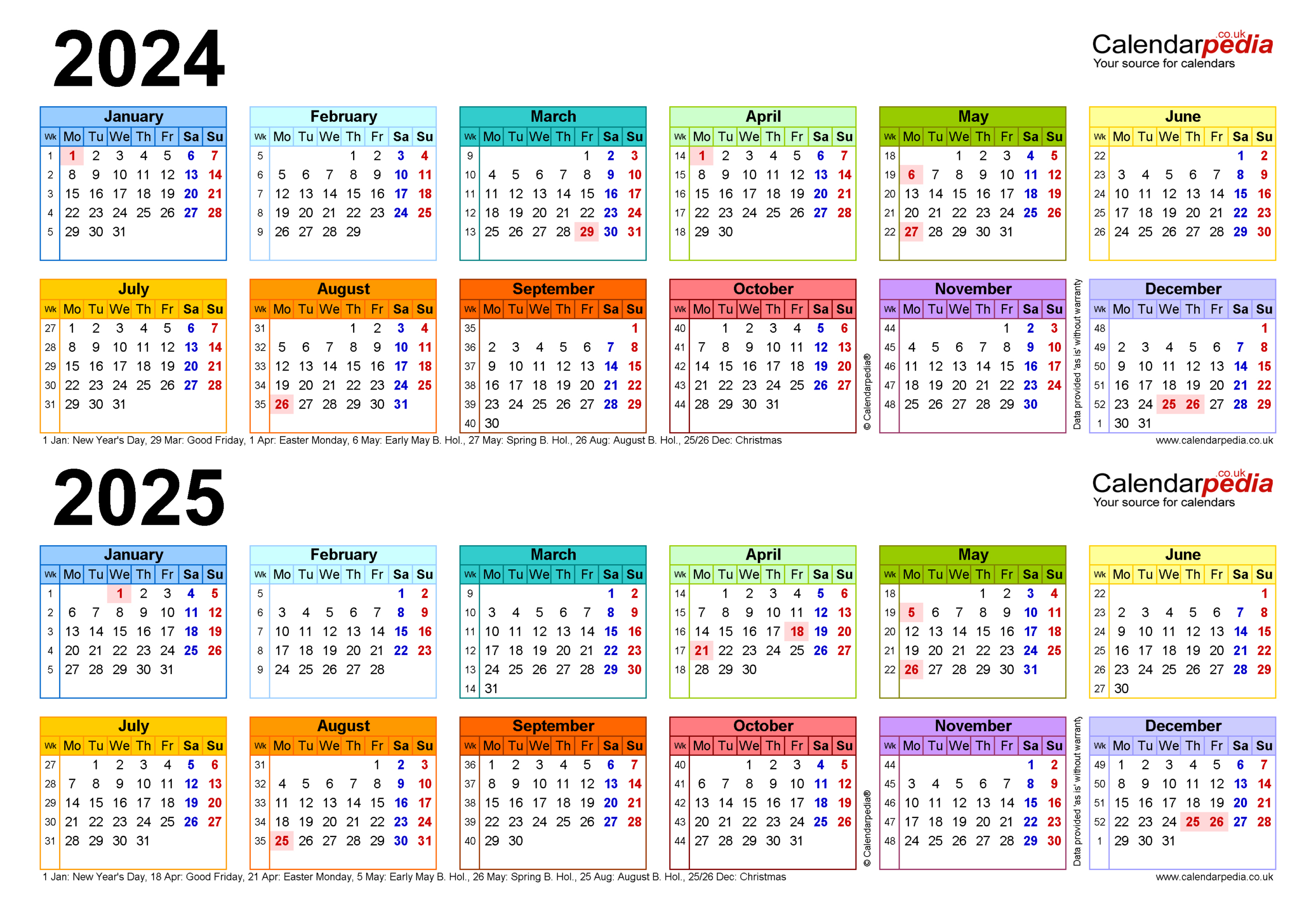 Two Year Calendars For 2024 And 2025 (Uk) For Pdf throughout Two Year Calendar 2024 and 2025 Printable