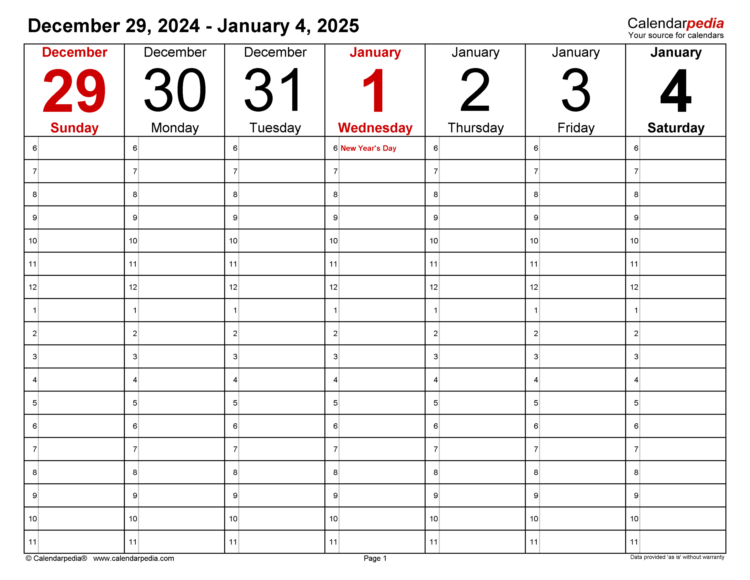 Weekly Calendars 2025 For Pdf - 12 Free Printable Templates for 2025 Weekly Calendar Printable Free