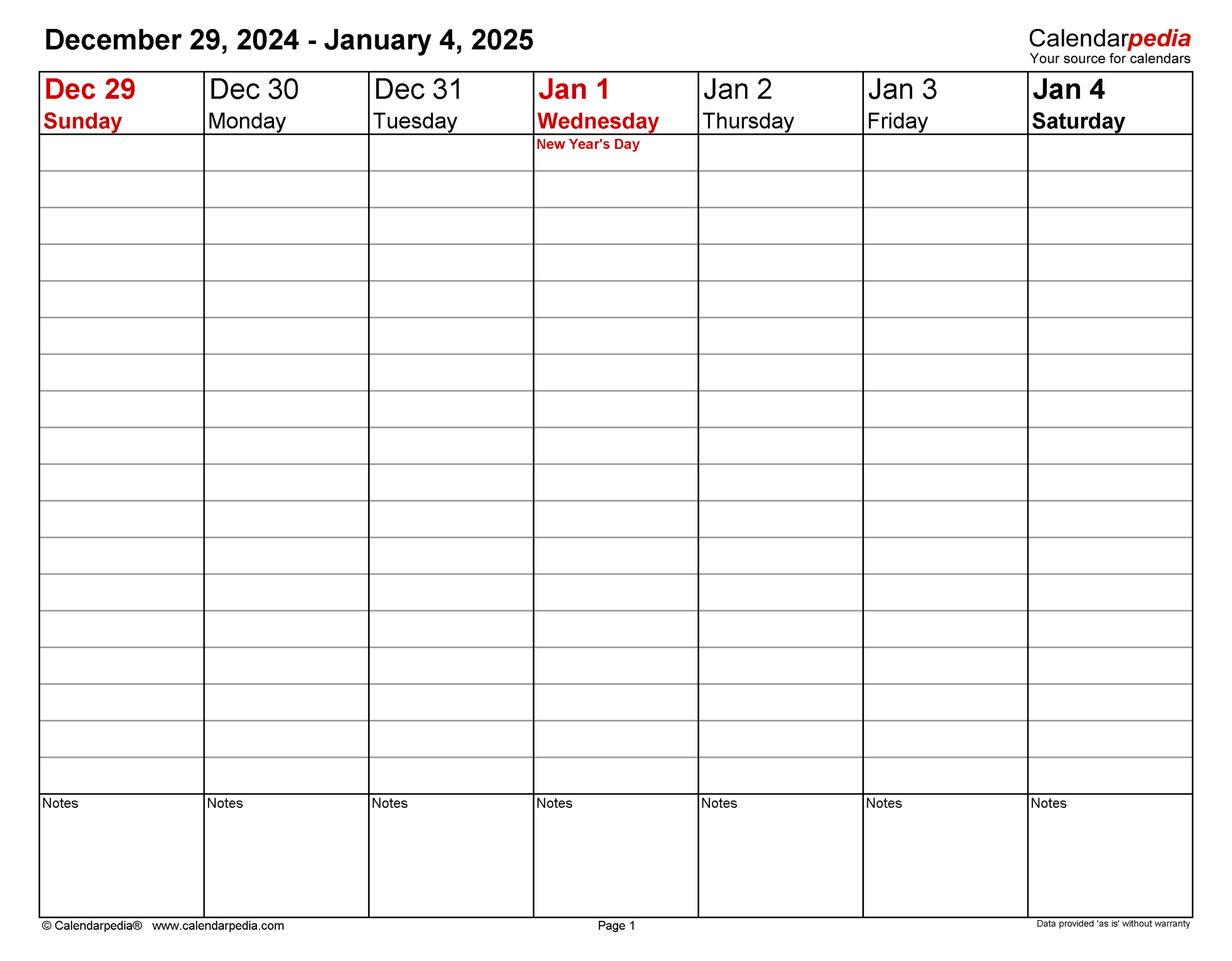 Weekly Calendars 2025 For Pdf - 12 Free Printable Templates for 2025 Weekly Printable Calendar