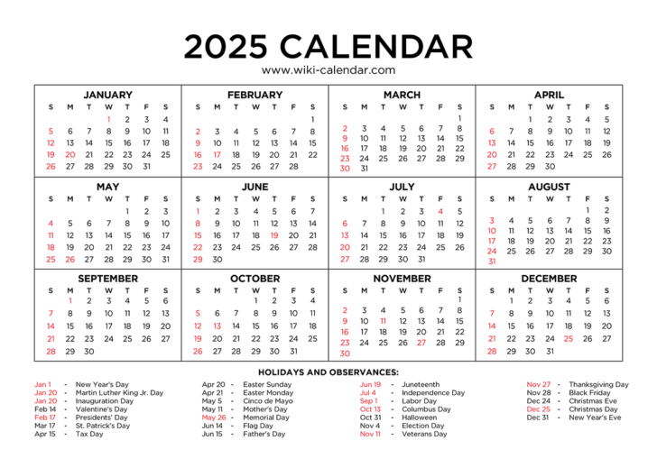 2025 Calendar Printable