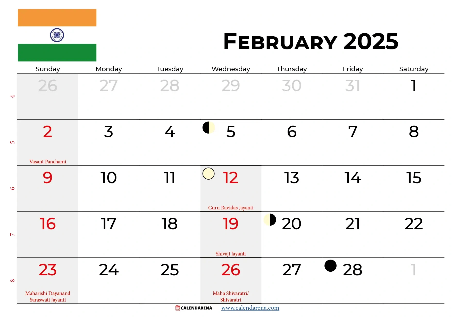 February 2025 Holidays Calendar Printable Calendars