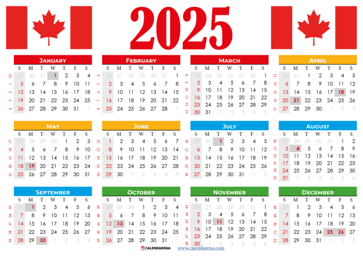 April 2025 Canadian Calendar Printable