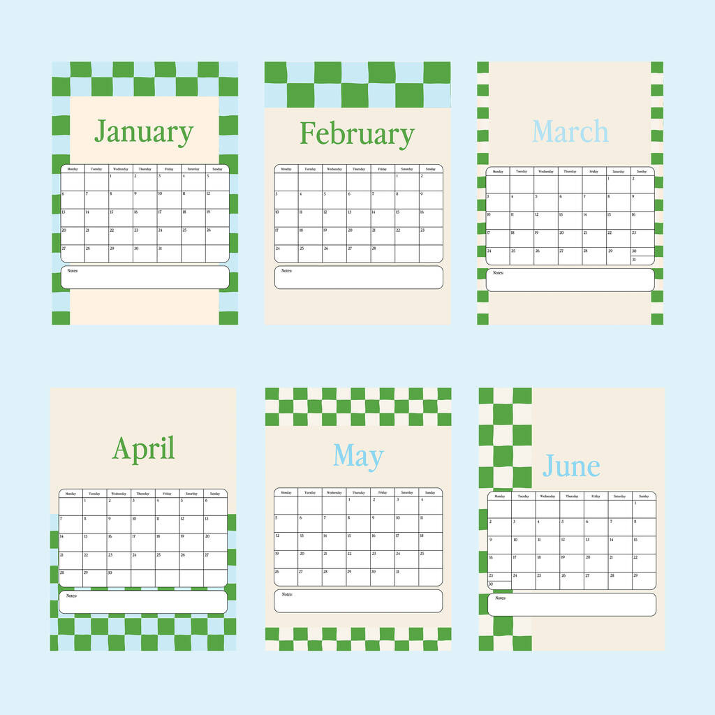 2025 Checkerboard Calendar Bluesofe Store for April 2025 Calendar Printable Waterproof